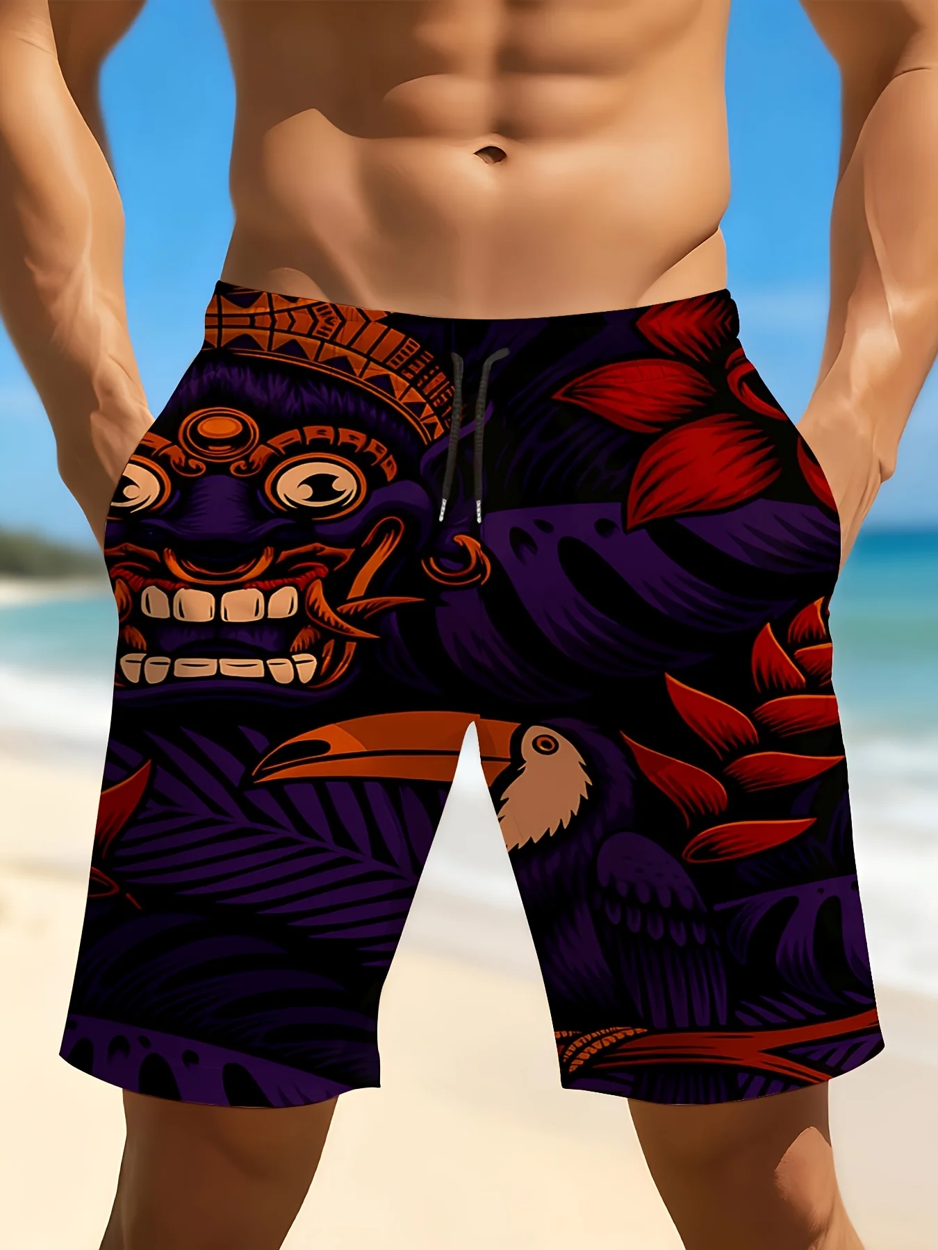 3D Printing Bali - Pantaloncini da spiaggia da uomo con