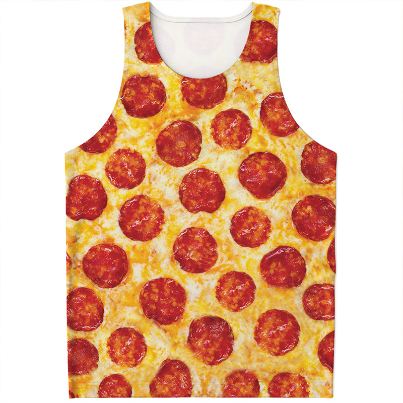 3D Printing Food - Cute Pepperoni Pizza canotta per uomo