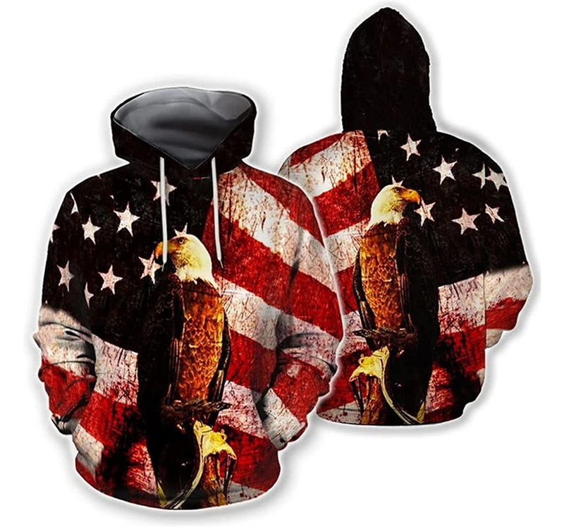 3D Printing Usa - American USA Flag felpe con cappuccio